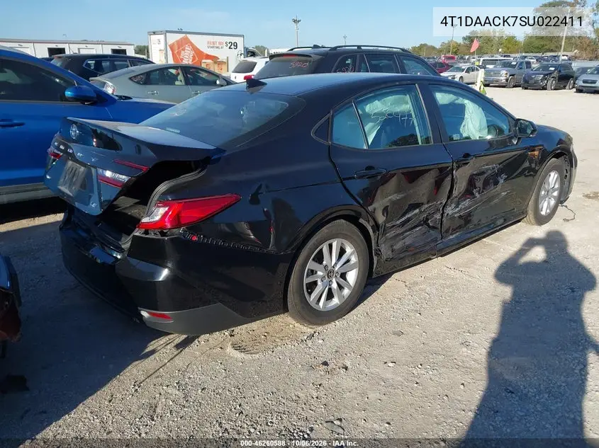 2025 TOYOTA CAMRY VIN 4T1DAACK7SU022411 — фото 4