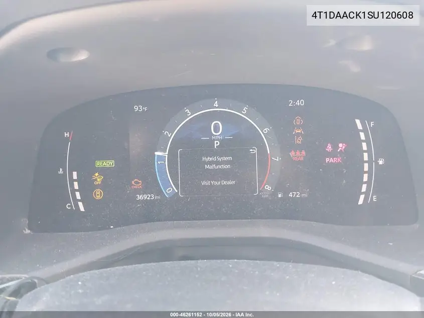 2025 TOYOTA CAMRY VIN 4T1DAACK1SU120608 — фото 7