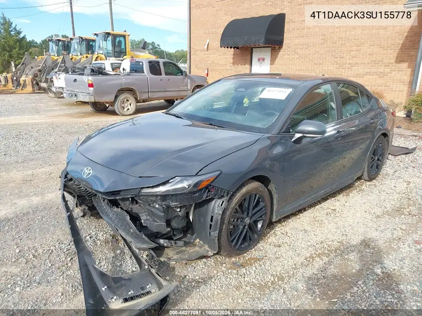 2025 TOYOTA CAMRY VIN 4T1DAACK3SU155778 — фото 2