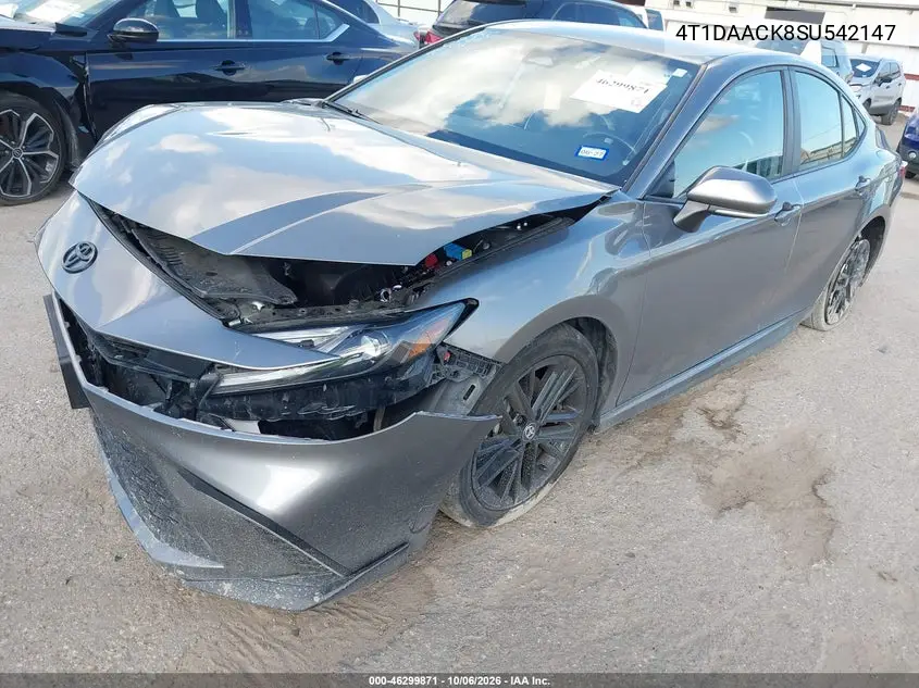 2025 TOYOTA CAMRY VIN 4T1DAACK8SU542147 — фото 2
