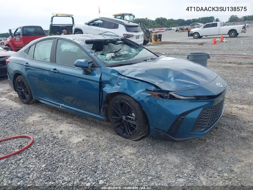 TOYOTA CAMRY 2025, VIN 4T1DAACK3SU138575