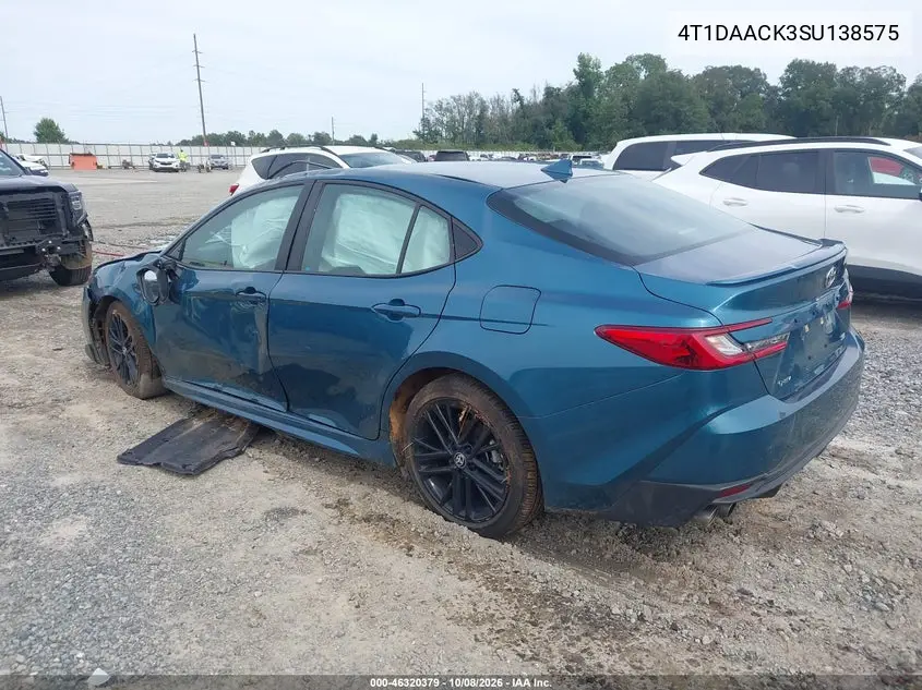 2025 TOYOTA CAMRY VIN 4T1DAACK3SU138575 — фото 3