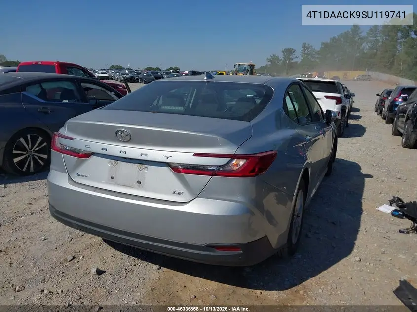 2025 TOYOTA CAMRY VIN 4T1DAACK9SU119741 — фото 4