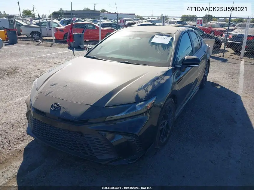 2025 TOYOTA CAMRY VIN 4T1DAACK2SU598021 — фото 2
