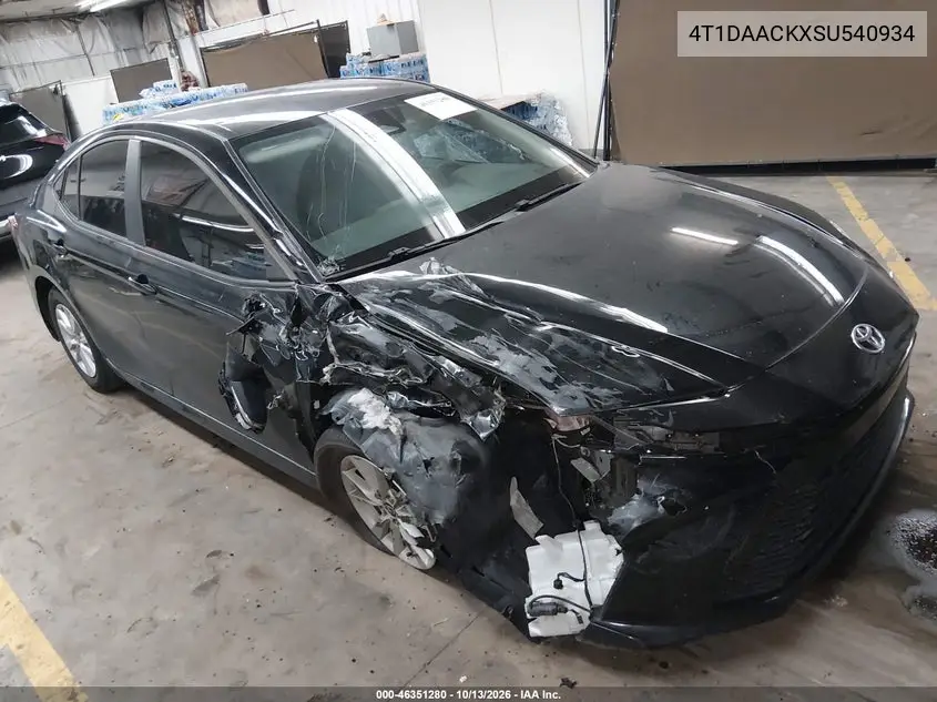TOYOTA CAMRY 2025, VIN 4T1DAACKXSU540934