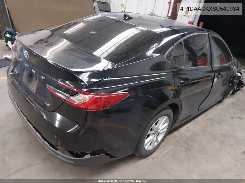 2025 TOYOTA CAMRY VIN 4T1DAACKXSU540934 — фото 4