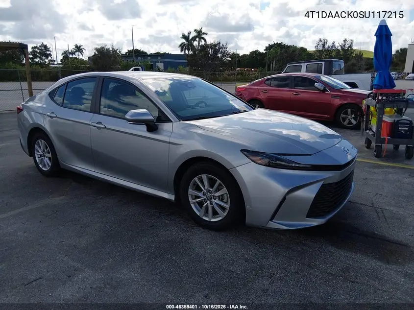 TOYOTA CAMRY 2025, VIN 4T1DAACK0SU117215