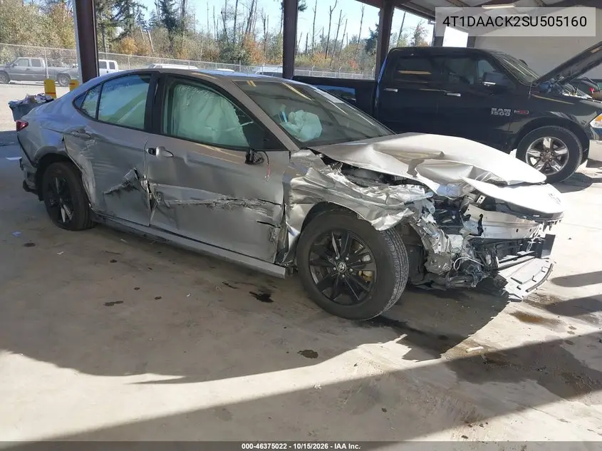 TOYOTA CAMRY 2025, VIN 4T1DAACK2SU505160