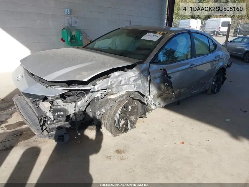 2025 TOYOTA CAMRY VIN 4T1DAACK2SU505160 — фото 2