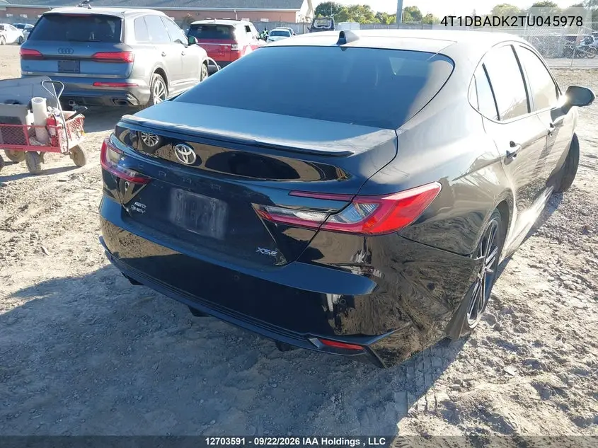 2026 TOYOTA CAMRY VIN 4T1DBADK2TU045978 — фото 4
