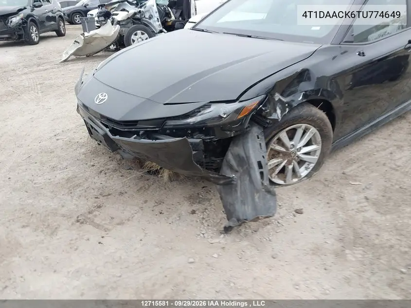 2026 TOYOTA CAMRY VIN 4T1DAACK6TU774649 — фото 6