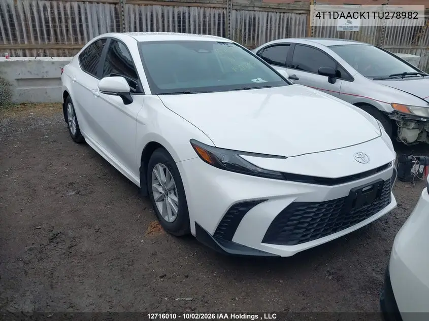 TOYOTA CAMRY 2026, VIN 4T1DAACK1TU278982