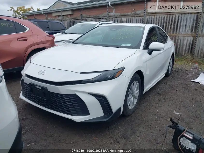 2026 TOYOTA CAMRY VIN 4T1DAACK1TU278982 — фото 12