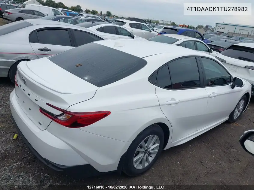 2026 TOYOTA CAMRY VIN 4T1DAACK1TU278982 — фото 13