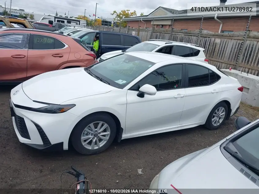 2026 TOYOTA CAMRY VIN 4T1DAACK1TU278982 — фото 14