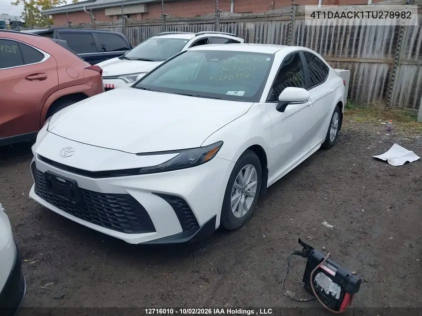 2026 TOYOTA CAMRY VIN 4T1DAACK1TU278982 — фото 2