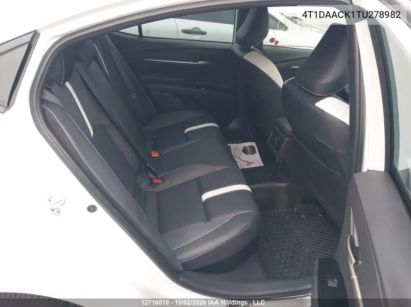 2026 TOYOTA CAMRY VIN 4T1DAACK1TU278982 — фото 8
