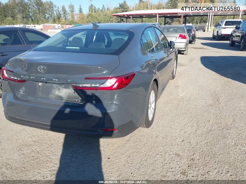2026 TOYOTA CAMRY VIN 4T1DAACK4TU265580 — фото 4