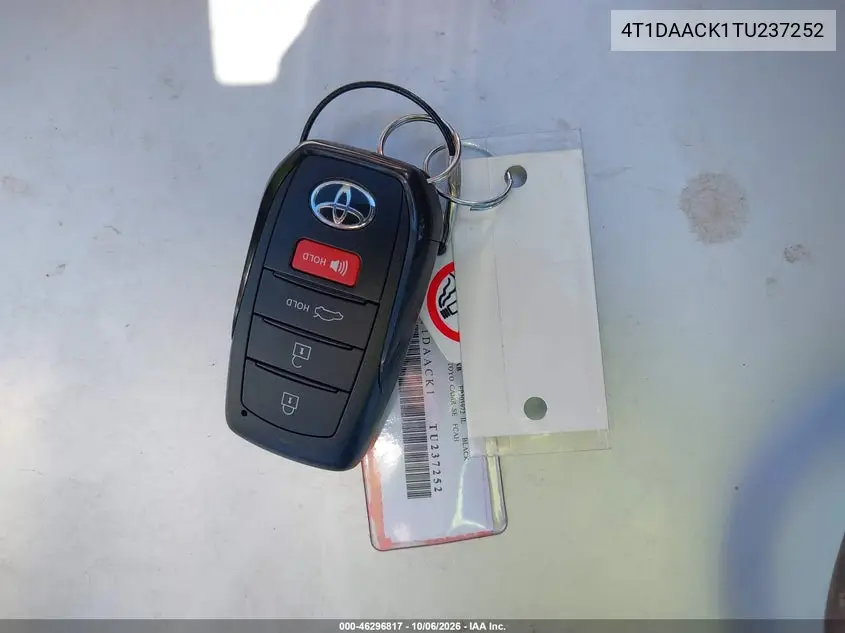 2026 TOYOTA CAMRY VIN 4T1DAACK1TU237252 — фото 11