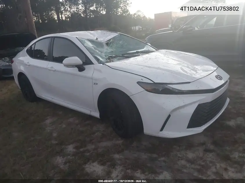 TOYOTA CAMRY 2026, VIN 4T1DAACK4TU753802