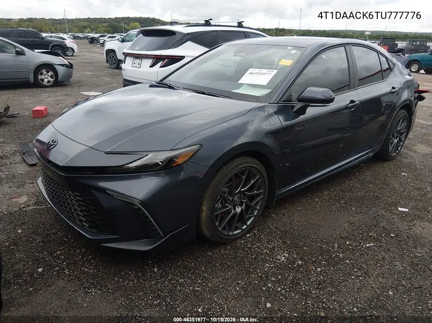 2026 TOYOTA CAMRY VIN 4T1DAACK6TU777776 — фото 2