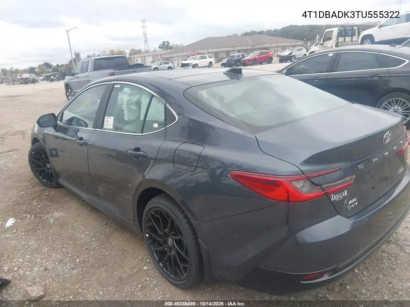 2026 TOYOTA CAMRY VIN 4T1DBADK3TU555322 — фото 3