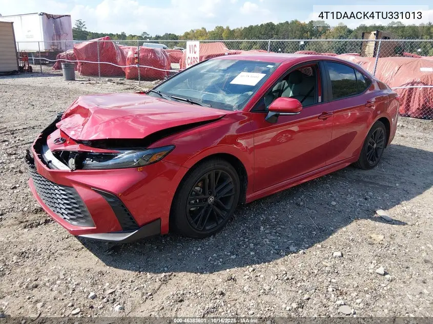 2026 TOYOTA CAMRY VIN 4T1DAACK4TU331013 — фото 2