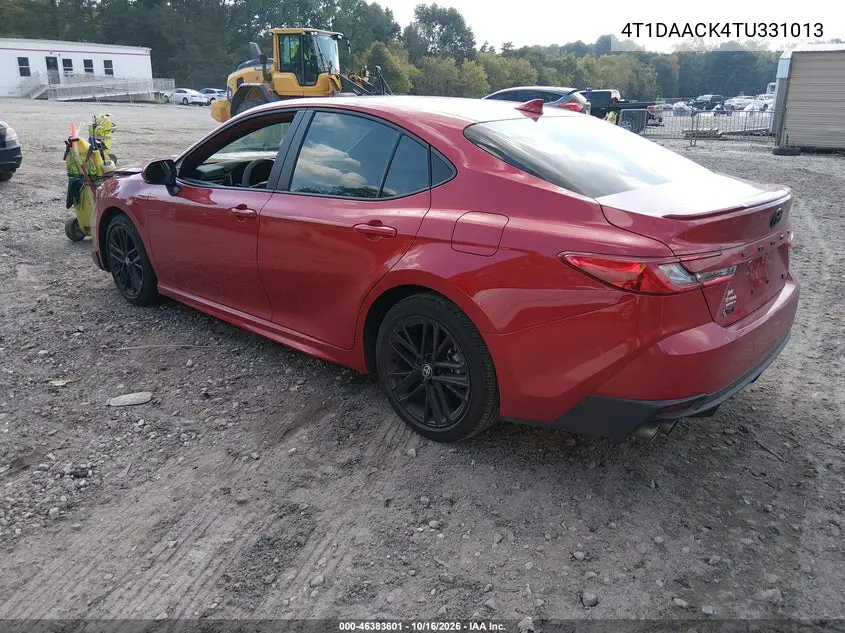 2026 TOYOTA CAMRY VIN 4T1DAACK4TU331013 — фото 3