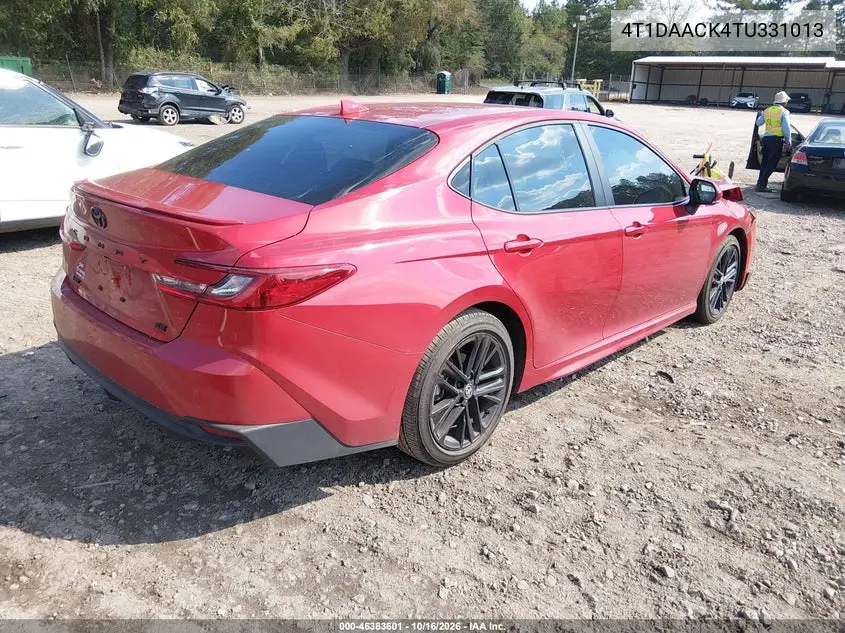 2026 TOYOTA CAMRY VIN 4T1DAACK4TU331013 — фото 4