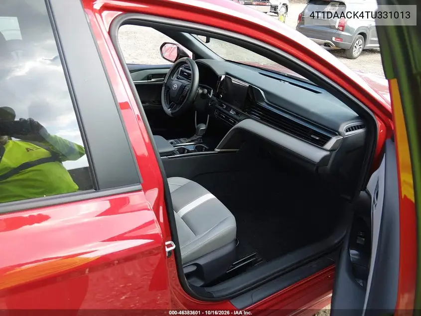 2026 TOYOTA CAMRY VIN 4T1DAACK4TU331013 — фото 5
