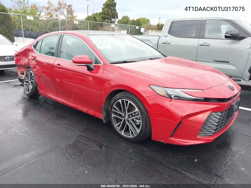 TOYOTA CAMRY 2026, VIN 4T1DAACK0TU317075