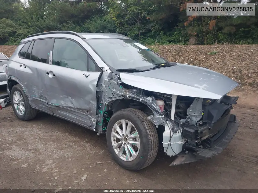 TOYOTA COROLLA CROSS 2022, VIN 7MUCAABG3NV025835