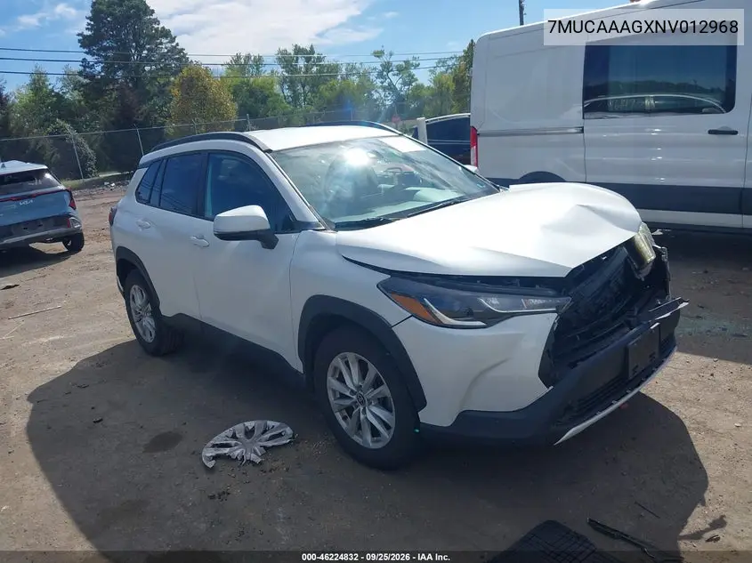 TOYOTA COROLLA CROSS 2022, VIN 7MUCAAAGXNV012968