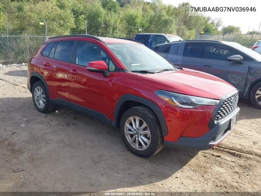 TOYOTA COROLLA CROSS 2022, VIN 7MUBAABG7NV036946