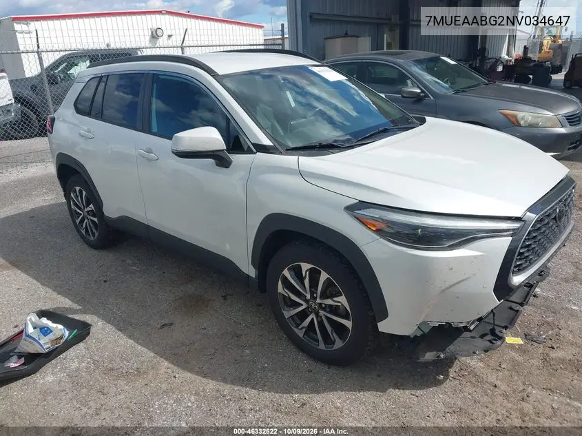 TOYOTA COROLLA CROSS 2022, VIN 7MUEAABG2NV034647