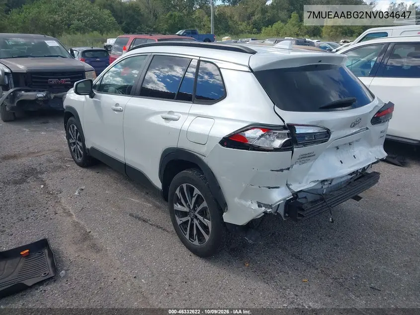 2022 TOYOTA COROLLA CROSS VIN 7MUEAABG2NV034647 — фото 3