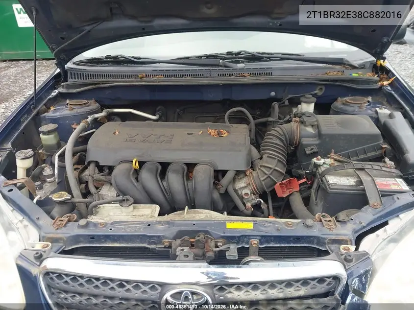 2008 TOYOTA COROLLA II VIN 2T1BR32E38C882016 — фото 10