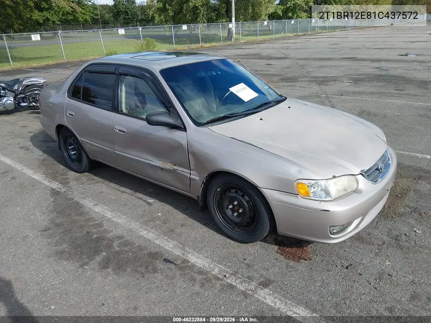 TOYOTA COROLLA 2001, VIN 2T1BR12E81C437572