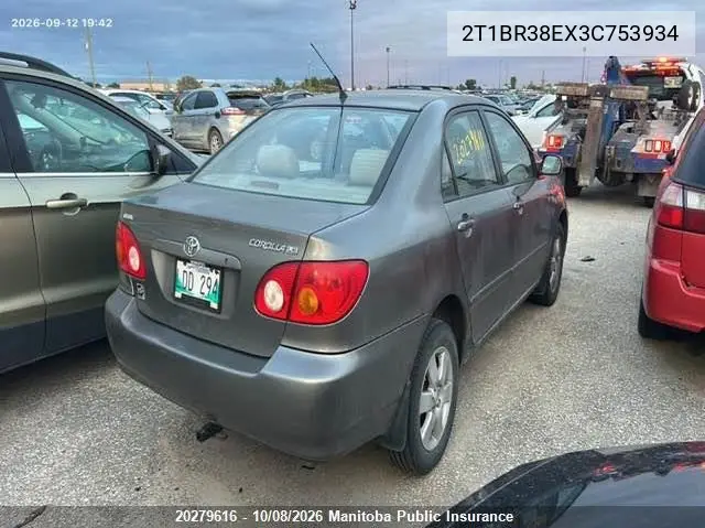 2003 TOYOTA COROLLA VIN 2T1BR38EX3C753934 — фото 4