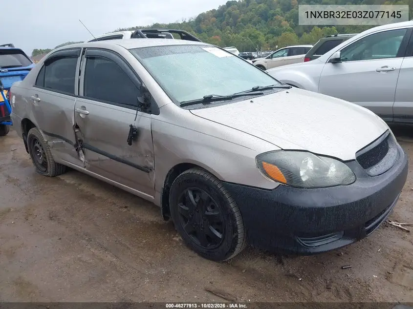 TOYOTA COROLLA 2003, VIN 1NXBR32E03Z077145