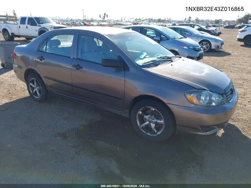 TOYOTA COROLLA 2003, VIN 1NXBR32E43Z016865