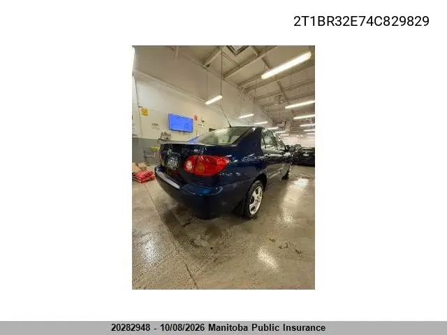 TOYOTA COROLLA 2004, VIN 2T1BR32E74C829829