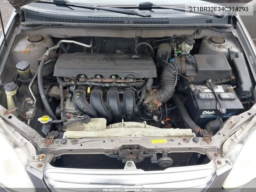 2004 TOYOTA COROLLA VIN 2T1BR32E34C314293 — фото 10