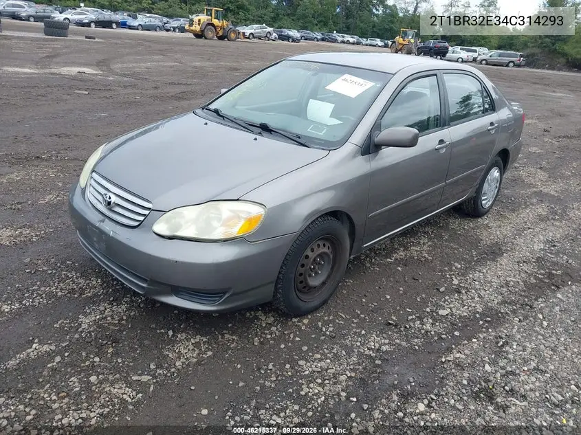 2004 TOYOTA COROLLA VIN 2T1BR32E34C314293 — фото 2