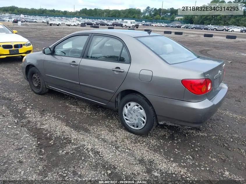 2004 TOYOTA COROLLA VIN 2T1BR32E34C314293 — фото 3