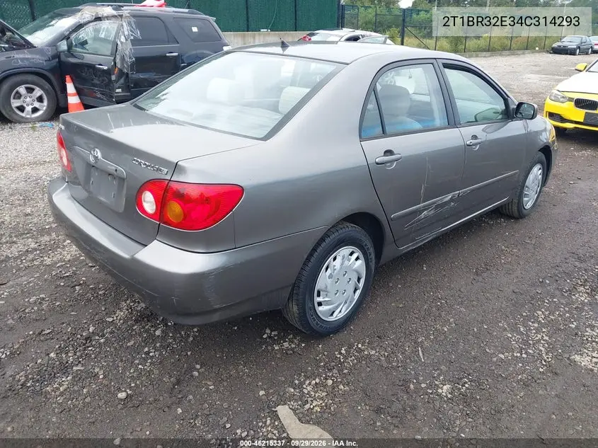 2004 TOYOTA COROLLA VIN 2T1BR32E34C314293 — фото 4