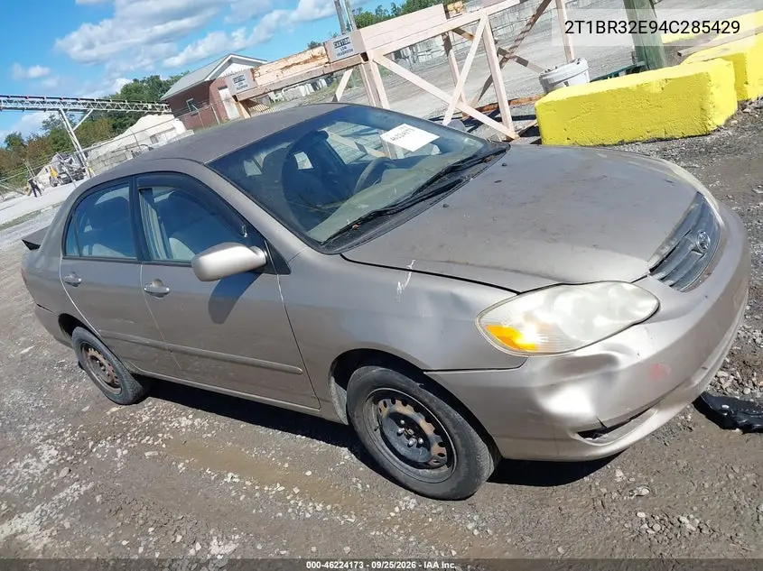 TOYOTA COROLLA 2004, VIN 2T1BR32E94C285429
