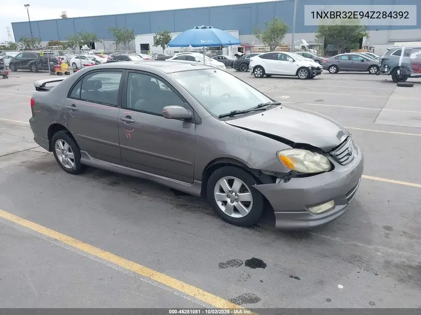 TOYOTA COROLLA 2004, VIN 1NXBR32E94Z284392