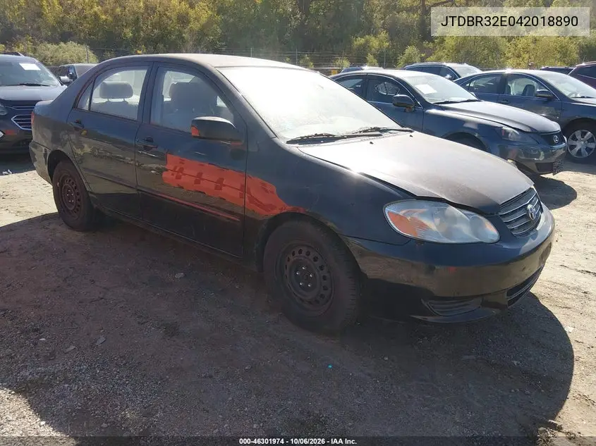 TOYOTA COROLLA 2004, VIN JTDBR32E042018890
