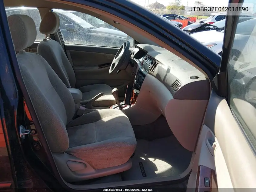 2004 TOYOTA COROLLA VIN JTDBR32E042018890 — фото 5